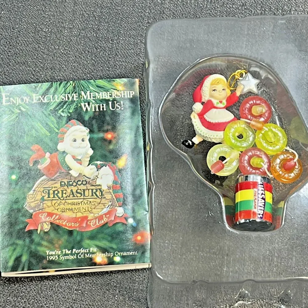 Enesco Treasury of Christmas Ornament 1995 Life Savers Tree Little Girl & Star